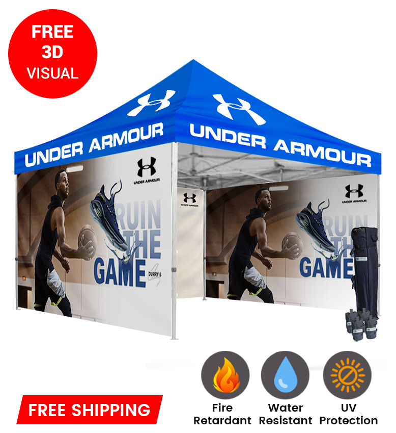 13x13 Canopy – 3 Walls, Single-Sided Print