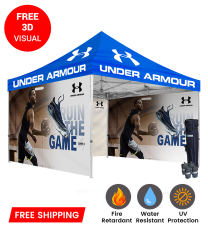 13x13 Canopy – 3 Walls, Single-Sided Print