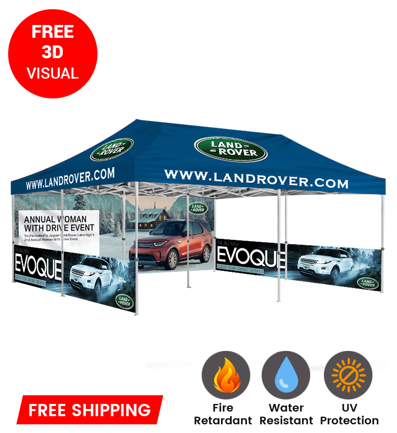 20x20 Canopy – Back Wall & 2 Half Walls
