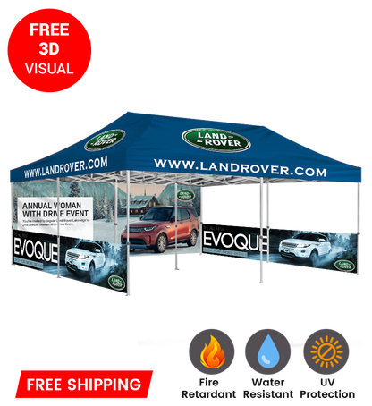 20x20 Canopy – Back Wall & 2 Half Walls