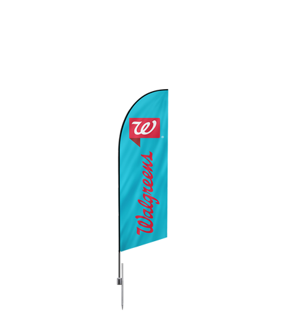 13ft Angled Flag – Large, Ground Spike