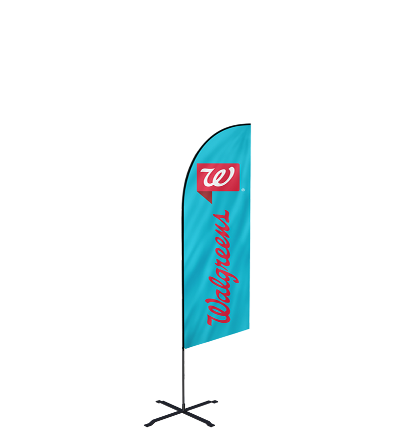 13ft Angled Flag – Large, Ground Spike