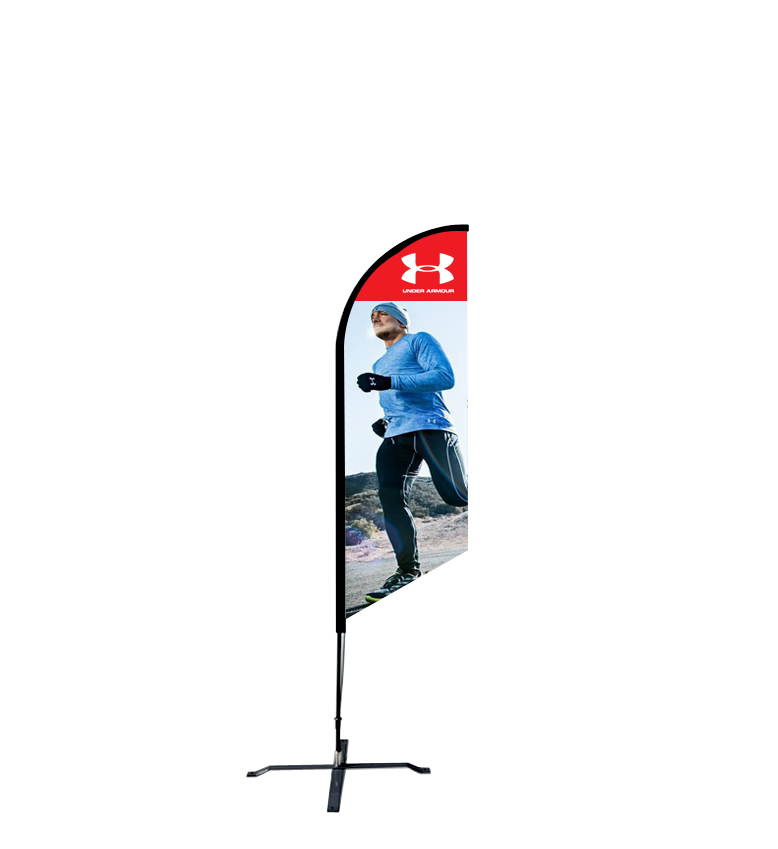 13ft Angled Flag – Large, Ground Spike