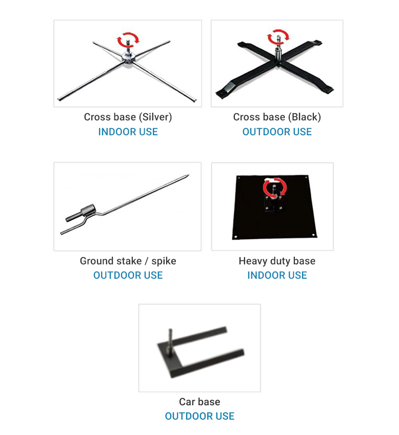 9ft Angled Flag – Medium, Ground Spike