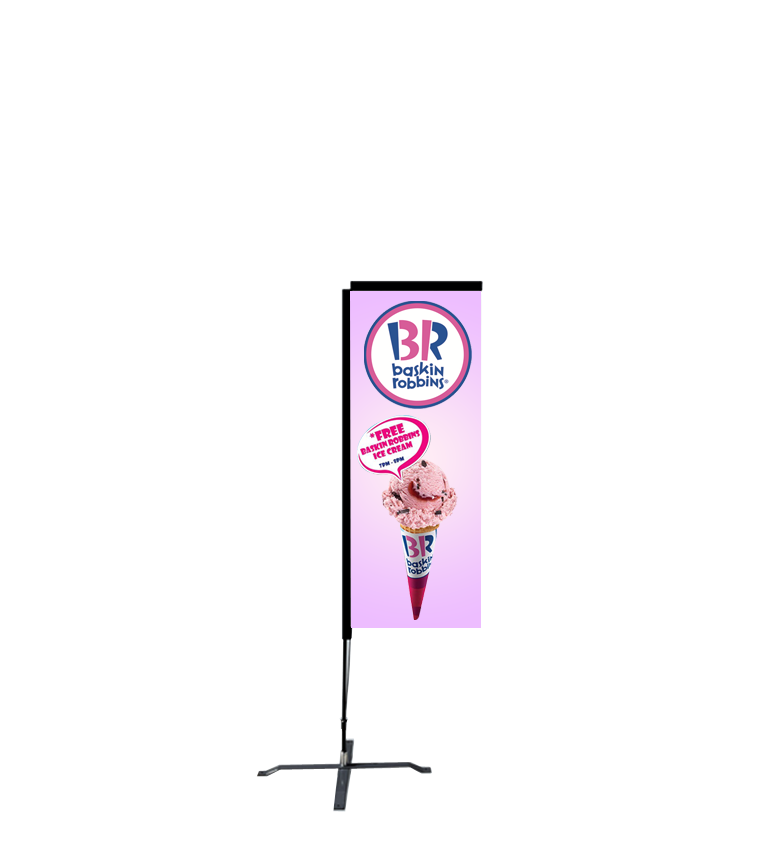 10ft Rectangle Flag – Small, Ground Spike