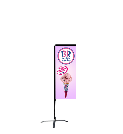 10ft Rectangle Flag – Small, Ground Spike