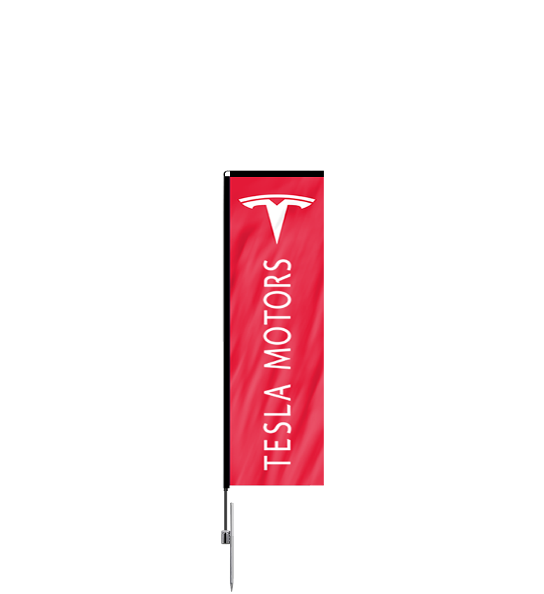 10ft Rectangle Flag – Small, Ground Spike